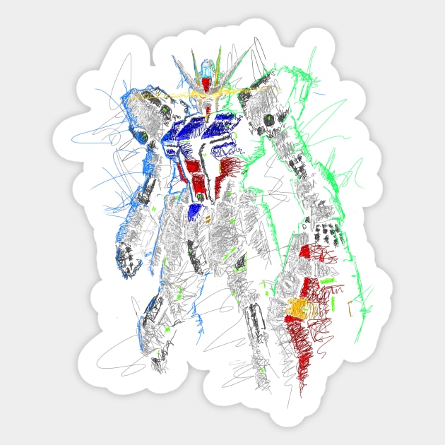 Strike gundam Sticker by Shawngkolon